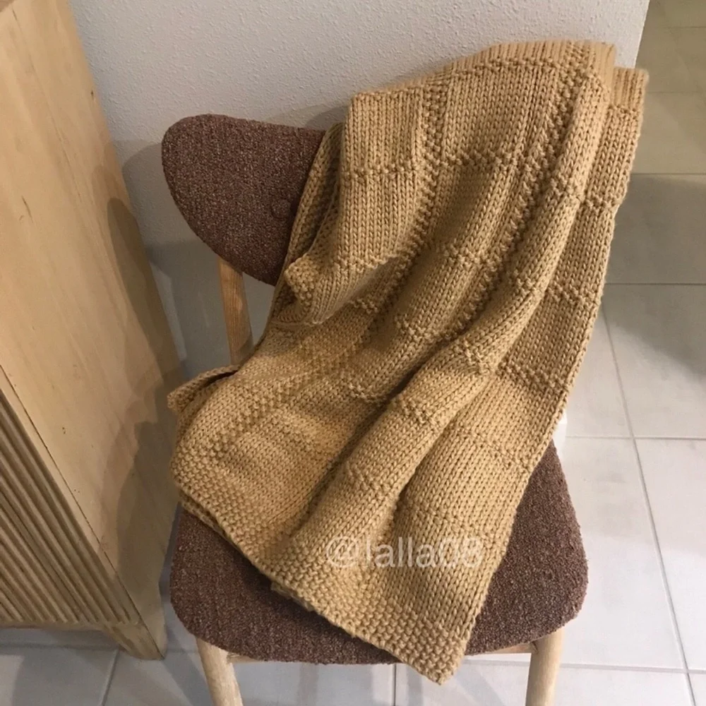 Studio McGee & Threshold Grid Knit Throw Blanket